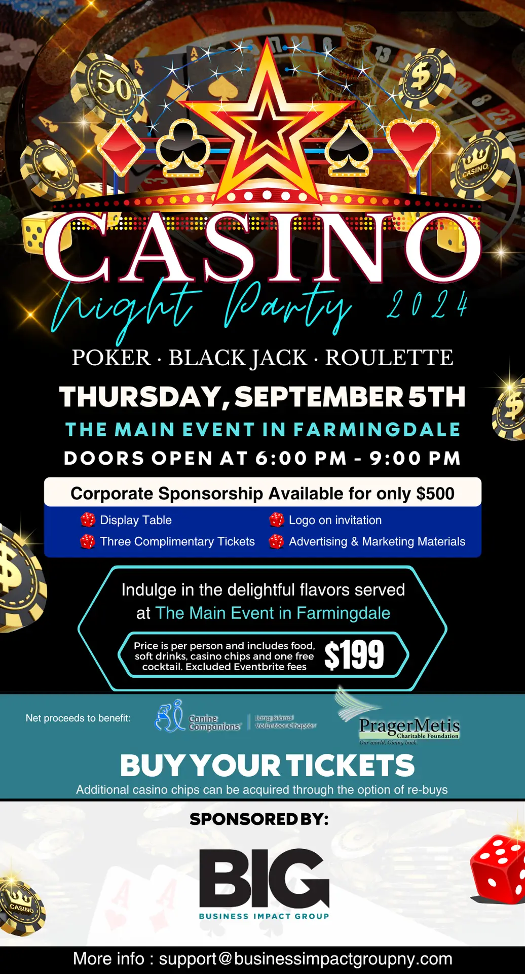 a poster for a casino night