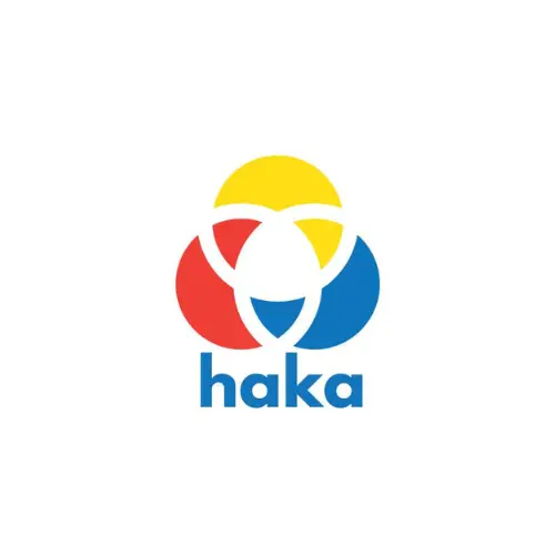 a logo with a colorful circle